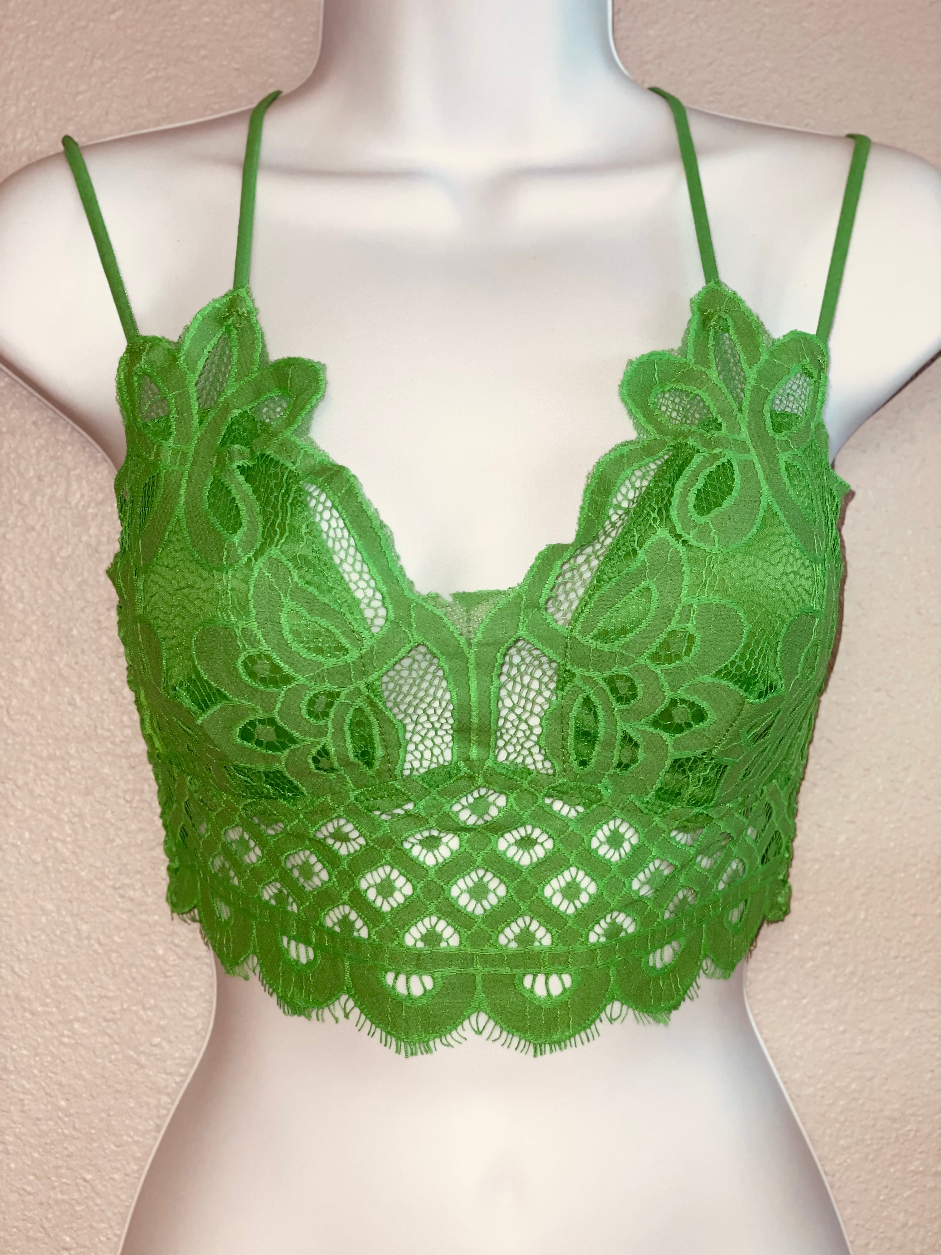 Neon Bright Green Lace Bralette – The Dockside Trading Company
