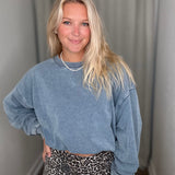 Washed French Terry Relaxed Fit Sweatshirt