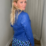Metallic Deep Blue Travel Jacket