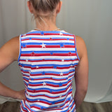 Star Spangled V-Neck Sleeveless