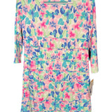 Pink Floral 3/4 Sleeve ChaCha Dress