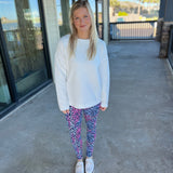 Navy Zebra Ankle Legging