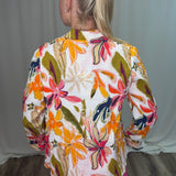 Spring Bouquet Cotton Button Top