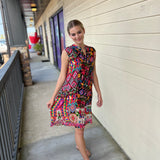 Floral Sleeveless Silk Dress