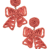 Willow Rattan Bow Earrings