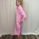 Pink & White Geo Lattice Dress