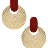 Lola Fluted Metal & Resin Statement Earrings