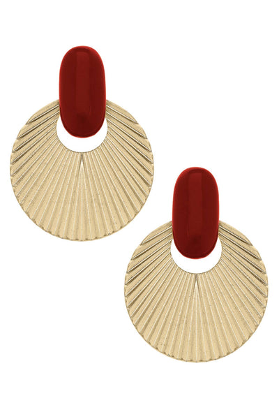 Lola Fluted Metal & Resin Statement Earrings