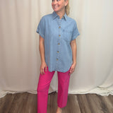 Pink Milan 26" Wide Crop Pant