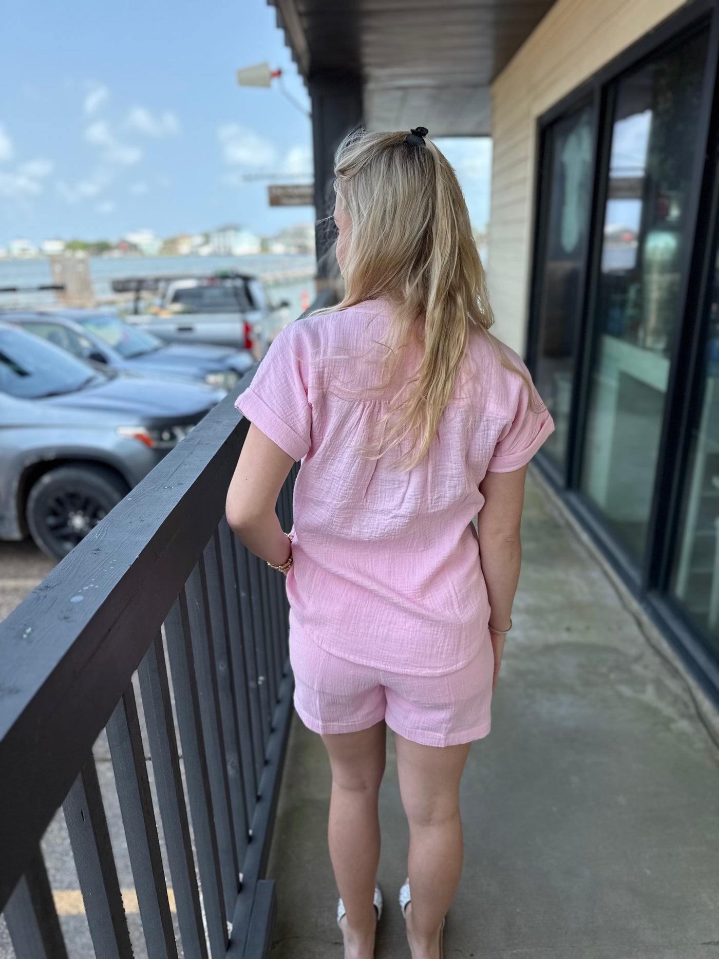 Sea Glass Pink Gauze Shorts