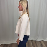 Ivory Collared Zip Up Jacket