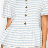 Sky blue Summer Peplum Jacket