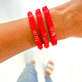 Red Game Day Bracelets &  Necklaces: RED CHUNKY BRACELET
