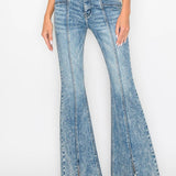HIGH RISE SUPER STRETCH FLARE WITH SEAMED FRONT JEANS: 9 (28)