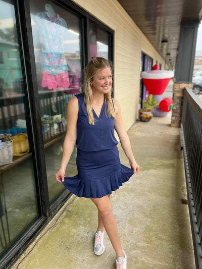 Navy Flounce Skort