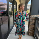 Silk Button Down Green Dress