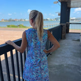 Zebra Pineapple VNeck Ruffle Dress