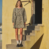 LEOPARD BOW TIE DRESS