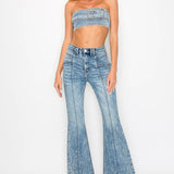 HIGH RISE SUPER STRETCH FLARE WITH SEAMED FRONT JEANS: 9 (28)