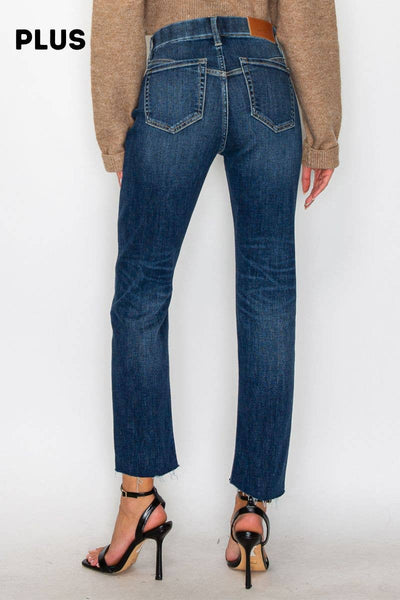 PLUS - TUMMY CONTROL HIGH RISE STRAIGHT JEANS: 16 (32)