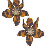Chloe Resin Flower Statement Earrings