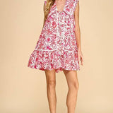 Floral Print Sailor Collar Ruffle Dress