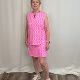 Geometric Pink/Kelly Zip Skort