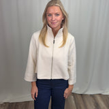 Ivory Collared Zip Up Jacket