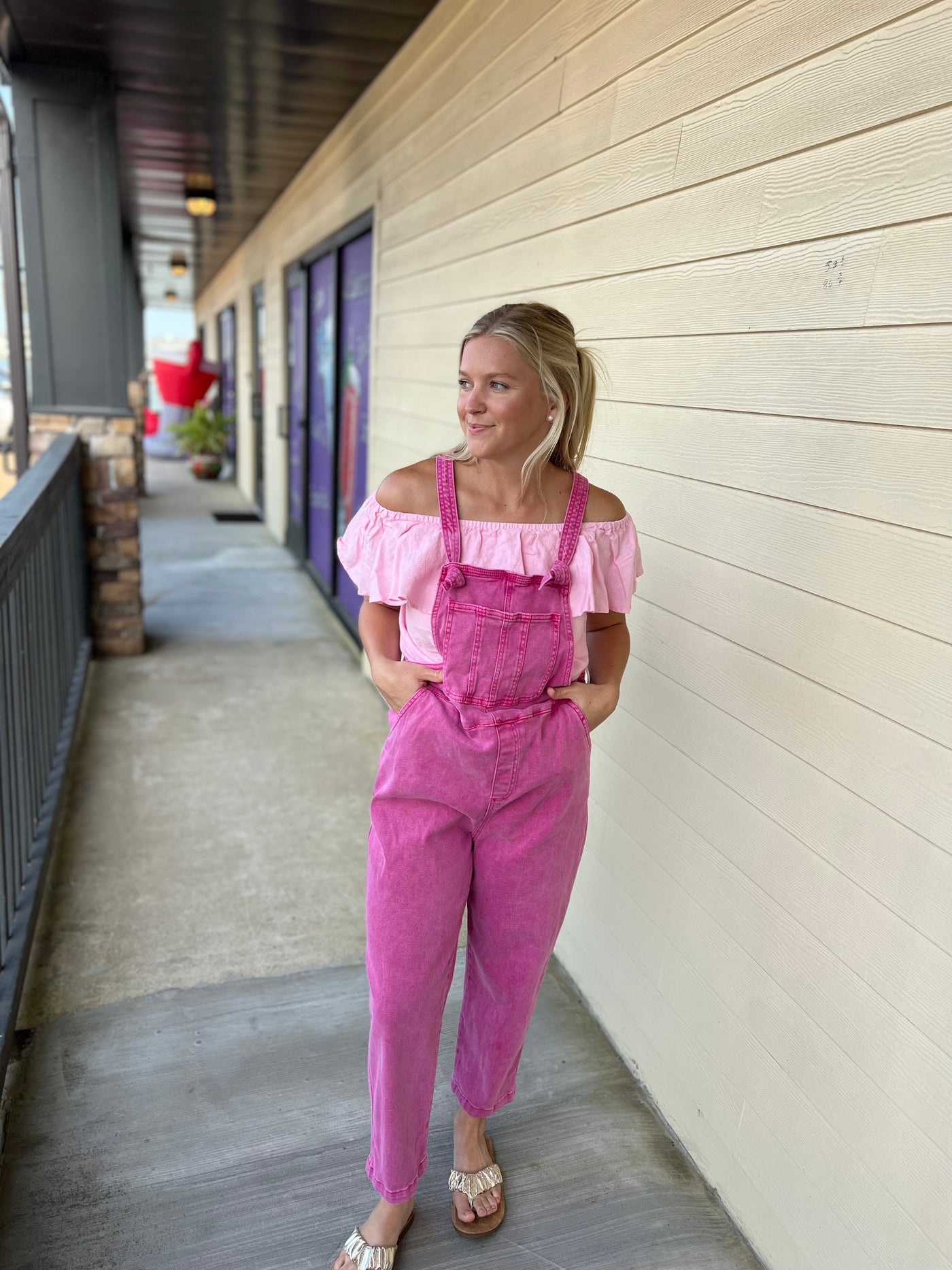 Hot Pink Zenana Overalls