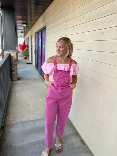 Hot Pink Zenana Overalls