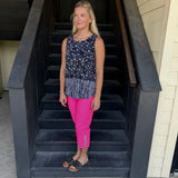 Black Crinkle Dot Top