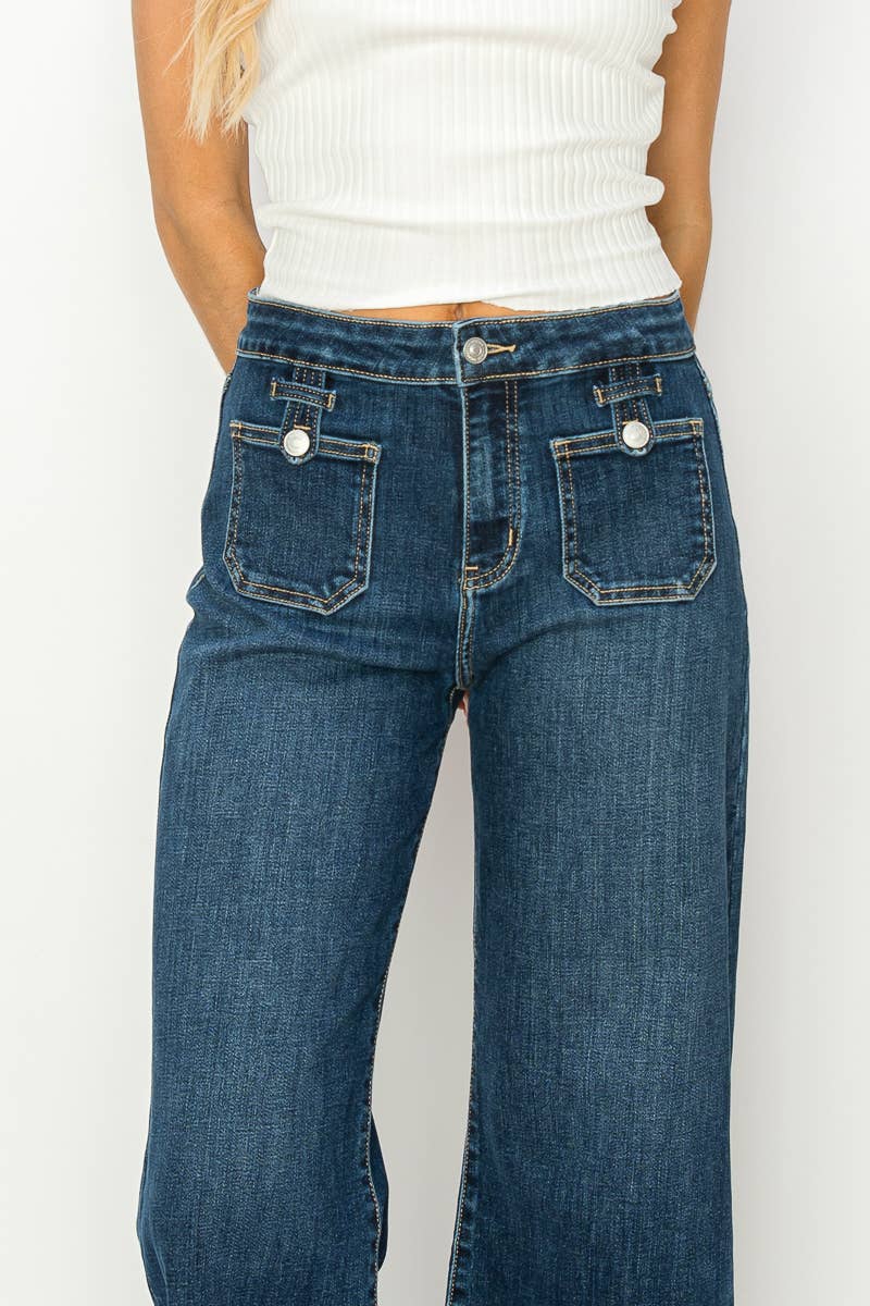 HIGH RISE CROP PALAZZO JEANS: 3 (25)