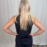 Black SlvLess Keyhole Top