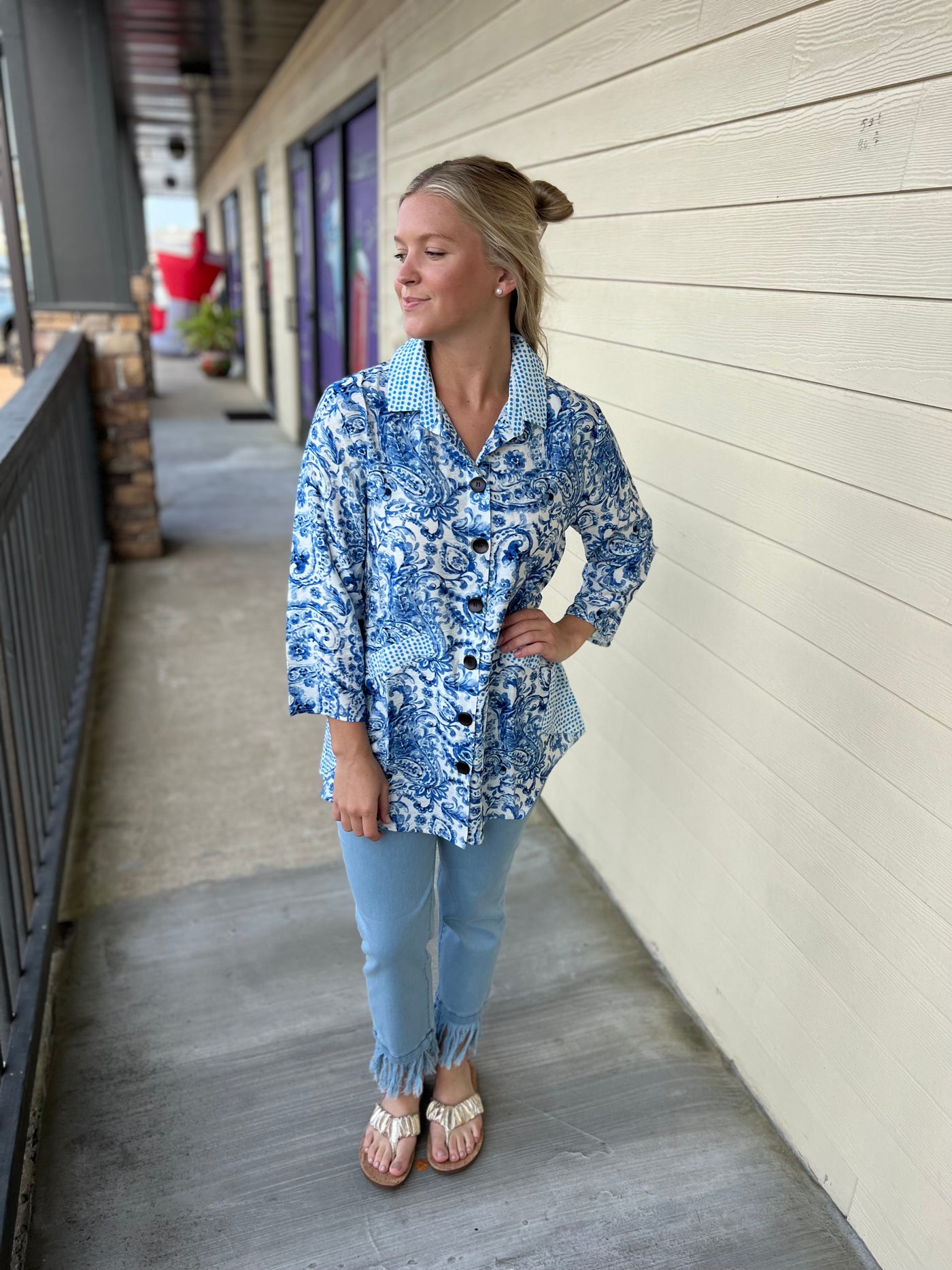 Blue Dot Back Shirt