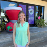 Clear Lime Sleeveless Keyhole Top