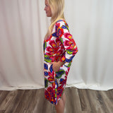 Paradise Blooms 3/4 Sleeve Dress