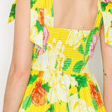 Sunny Yellow Flower Maxi Dress