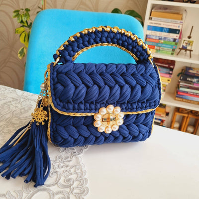 CHQEL Evening Clutch Bag for Women, Handmade Crochet Wedding