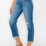HIGH RISE TAPERED LEG JEANS: 9 (28)