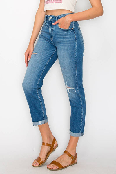 HIGH RISE TAPERED LEG JEANS: 5 (26)
