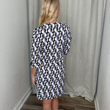 Geo Circles Navy Travel Dress