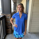 Deep Sea Short Slv Collar Top