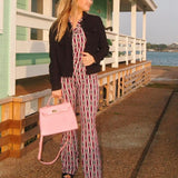 Black and Pink Wide Leg Pant