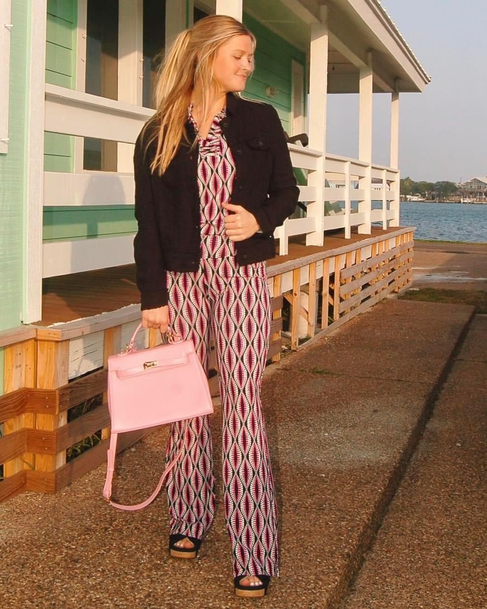 Black and Pink Wide Leg Pant