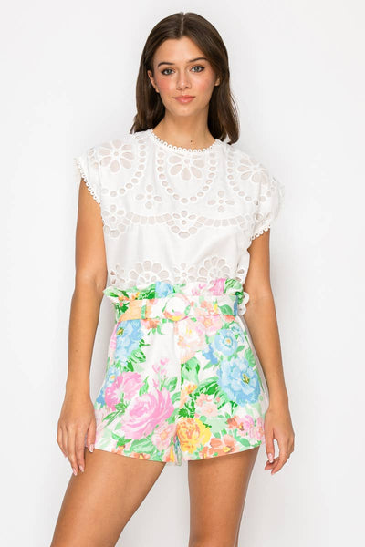 Garden Print Shopper Bag Shorts