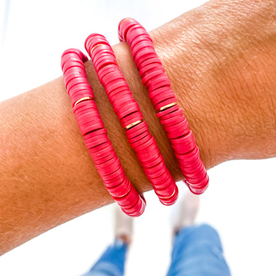 Red Game Day Bracelets &  Necklaces: RED CHUNKY BRACELET