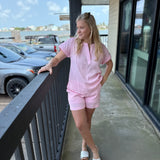 Sea Glass Pink Gauze Shorts