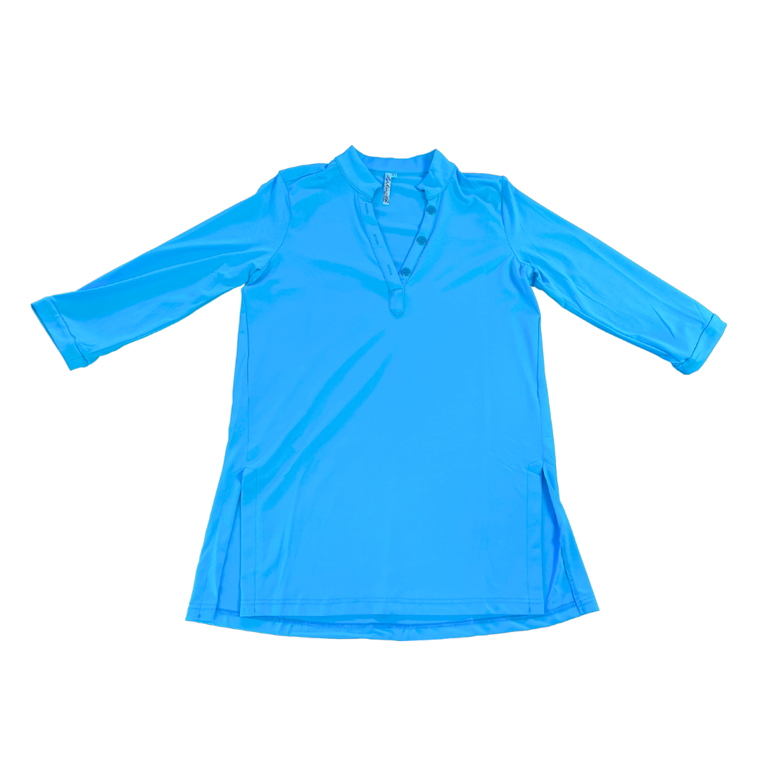 Clear Turquoise V Neck Tunic