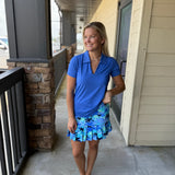Blue Palm Trees Flounce Skort