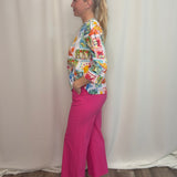 Pink Milan 26" Wide Crop Pant